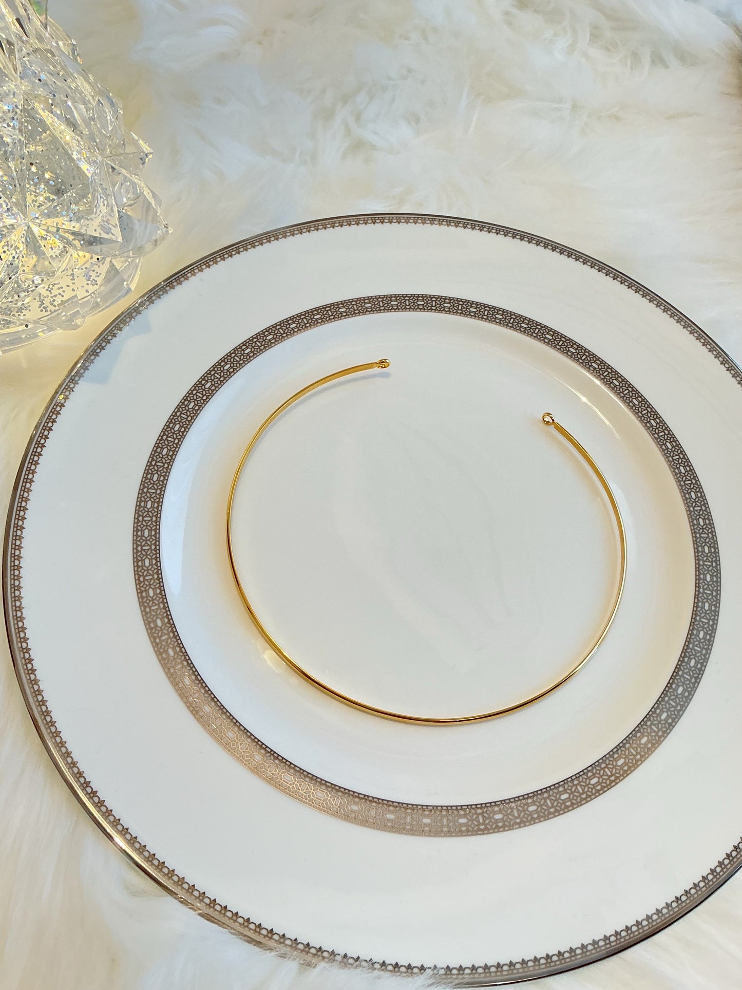 シンプルチョーカーネックカフ2本セット18金コーティング