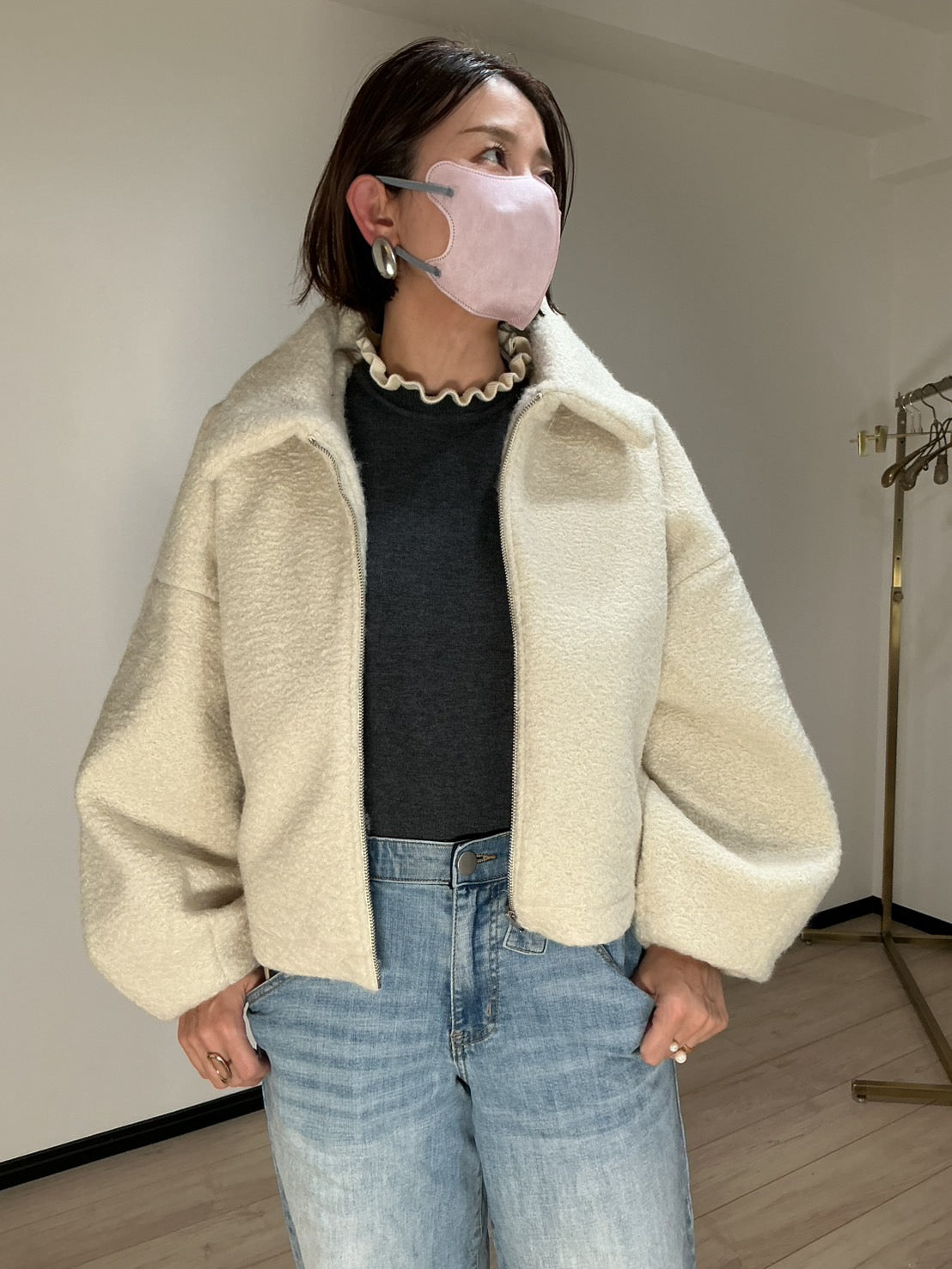 ボアショートブルゾン