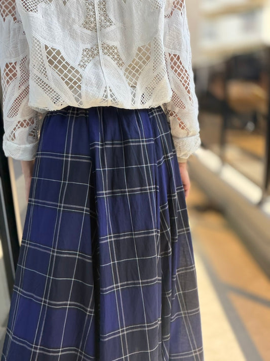 チェックロングスカート