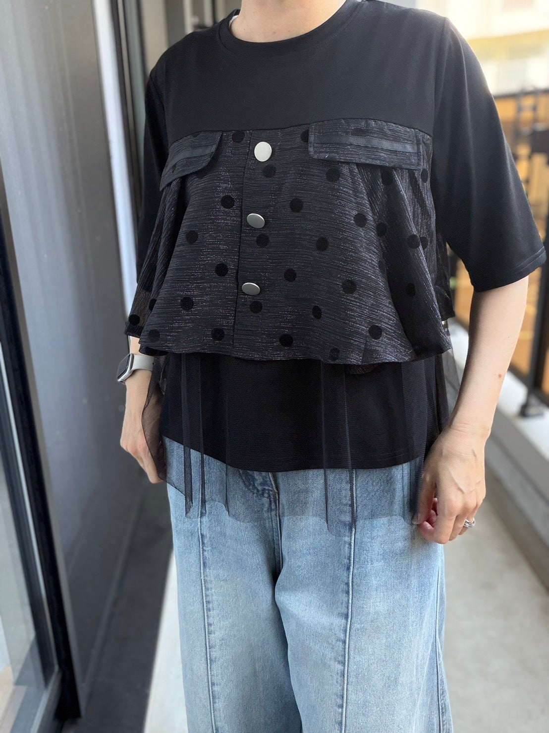 ドットチュールTシャツ