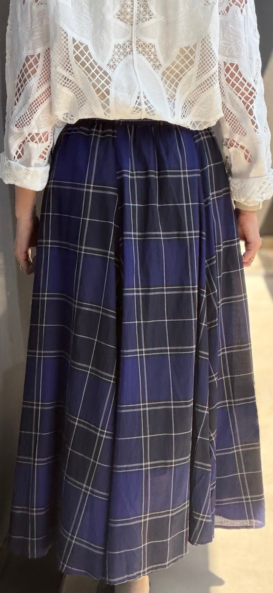 チェックロングスカート